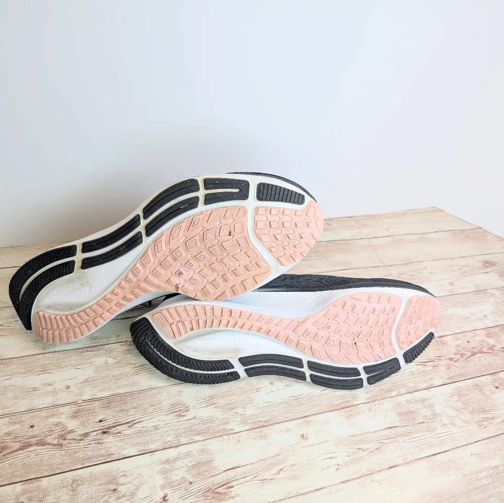 Nike Pegasus Zoom Black Pink White Trainers Sneakers Size 10